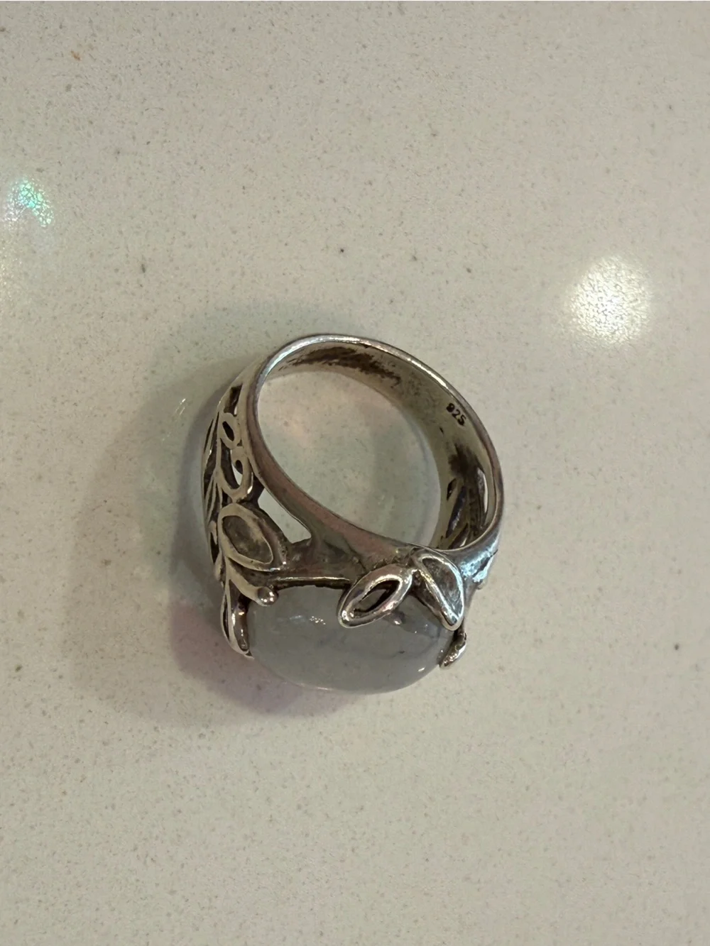 vintage sterling silver moonstone ring sz 6.5 6.75